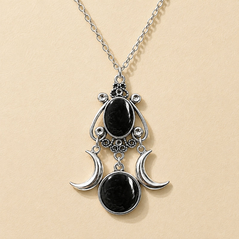 Collar icónico con colgante de circonita negra – imagen 2