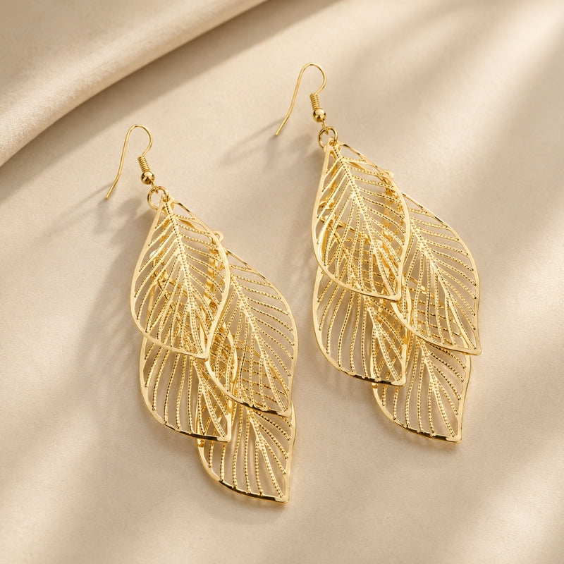 Pendientes Luxe de hoja hueca