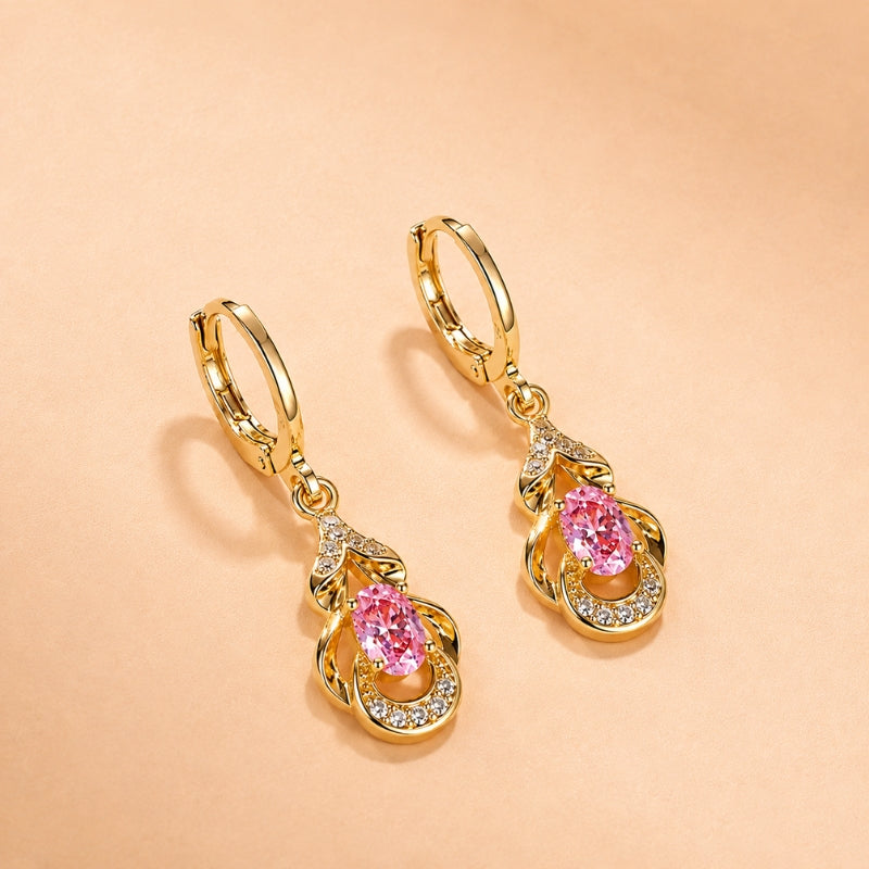 Pendientes ovalados de moda brillantes