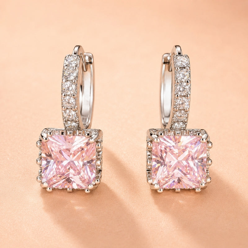 Pendientes con piedra princesa brillante