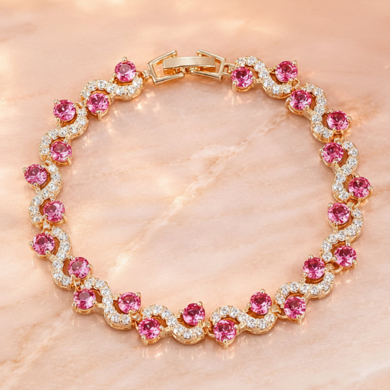 Pulsera ondulada con piedra elegante