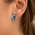 Pendientes florales turquesa brillantes