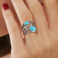 Anillo ancho opulento de turquesa – imagen 2