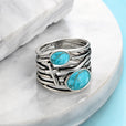 Anillo ancho opulento de turquesa