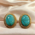 Pendientes ovalados turquesa majestuosos