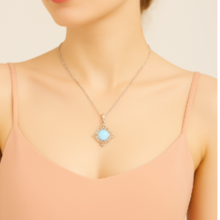 Collar vintage de plata con piedra lunar y filigrana – imagen 2