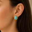 Pendientes ovalados turquesa majestuosos – imagen 2