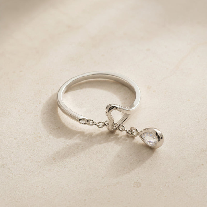 Anillo exquisito corazón colgante – imagen 2