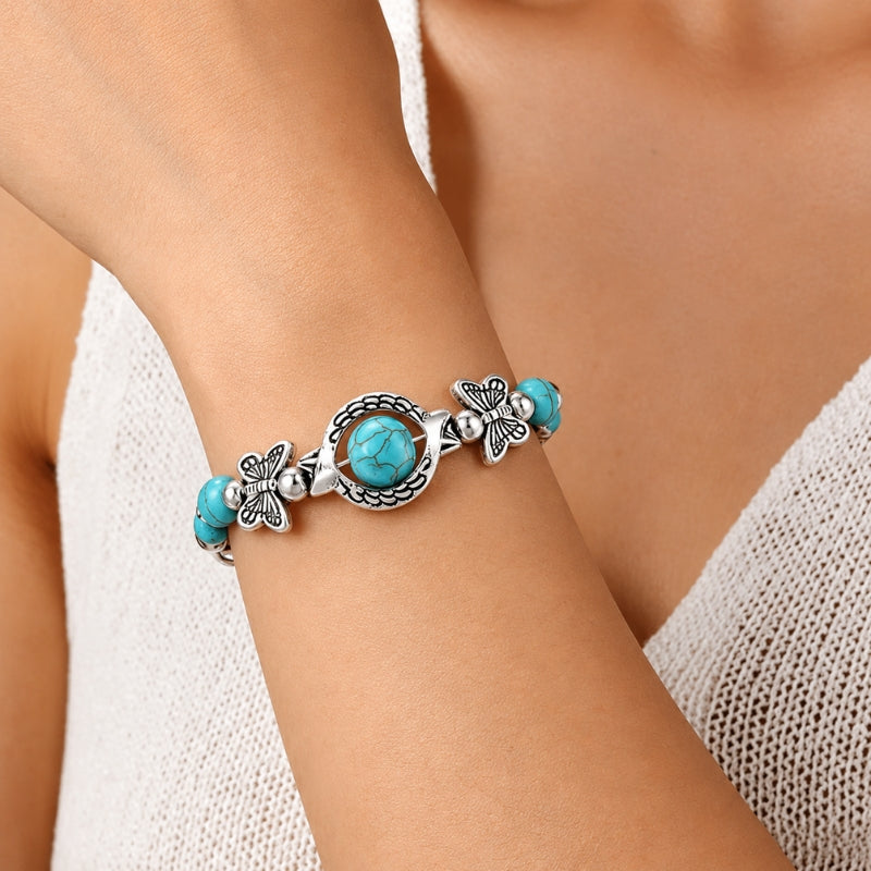 Pulsera exquisita de cuentas con mariposa – imagen 2
