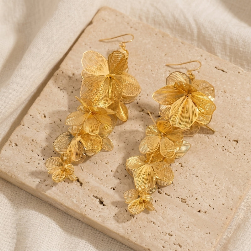 Pendientes florales Couture de metal