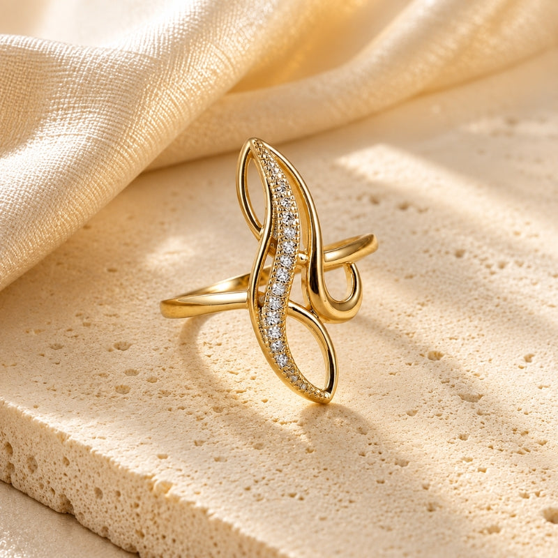 Anillo de moda de circonita refinado