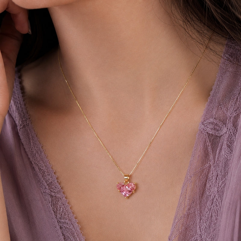 Collar de corazón radiante de cristal – imagen 2