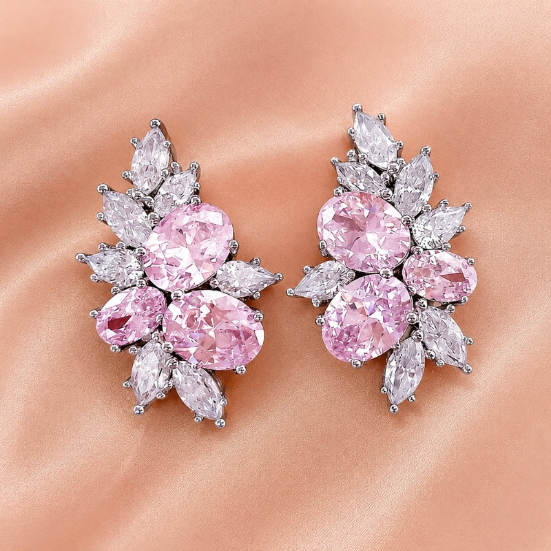 Pendientes florales rosas luminosos
