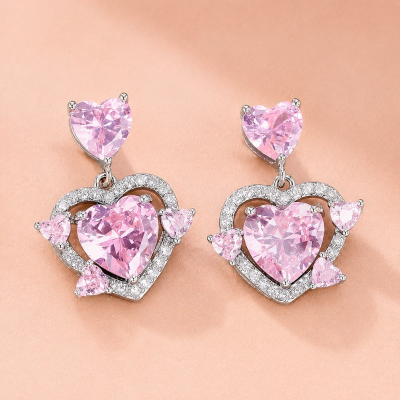 Pendientes colgantes rosas elegantes
