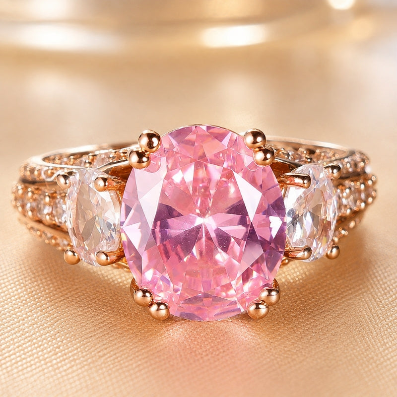 Anillo majestuoso de circonita de moda