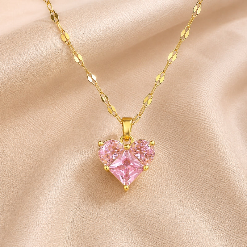Collar radiante con corazón de circonita – imagen 2