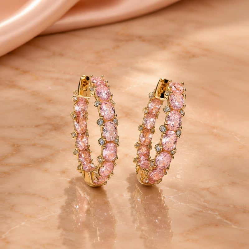 Pendientes de aro atemporales con gema