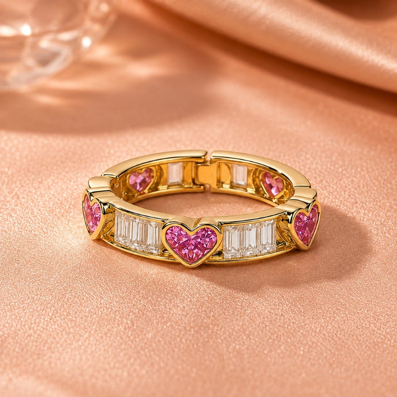 Anillo llamativo de corazón luminoso