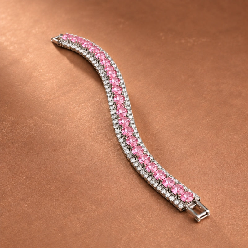 Pulsera redonda de pedrería pavé