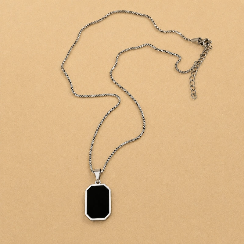 Collar de piedra negra brillante – imagen 3