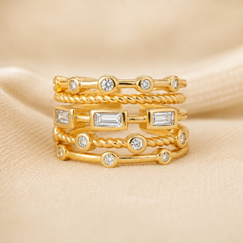 Anillo apilable dorado Couture