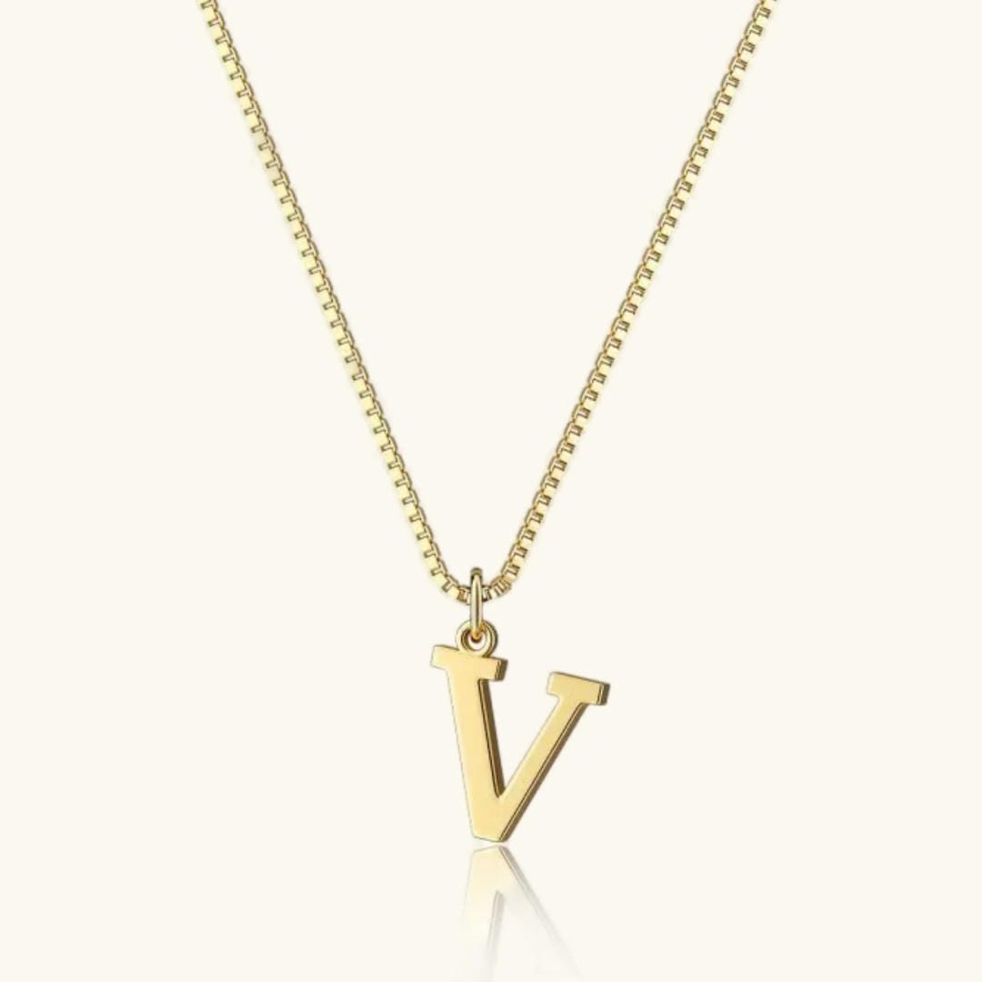 Collar vintage dorado con inicial – imagen 27