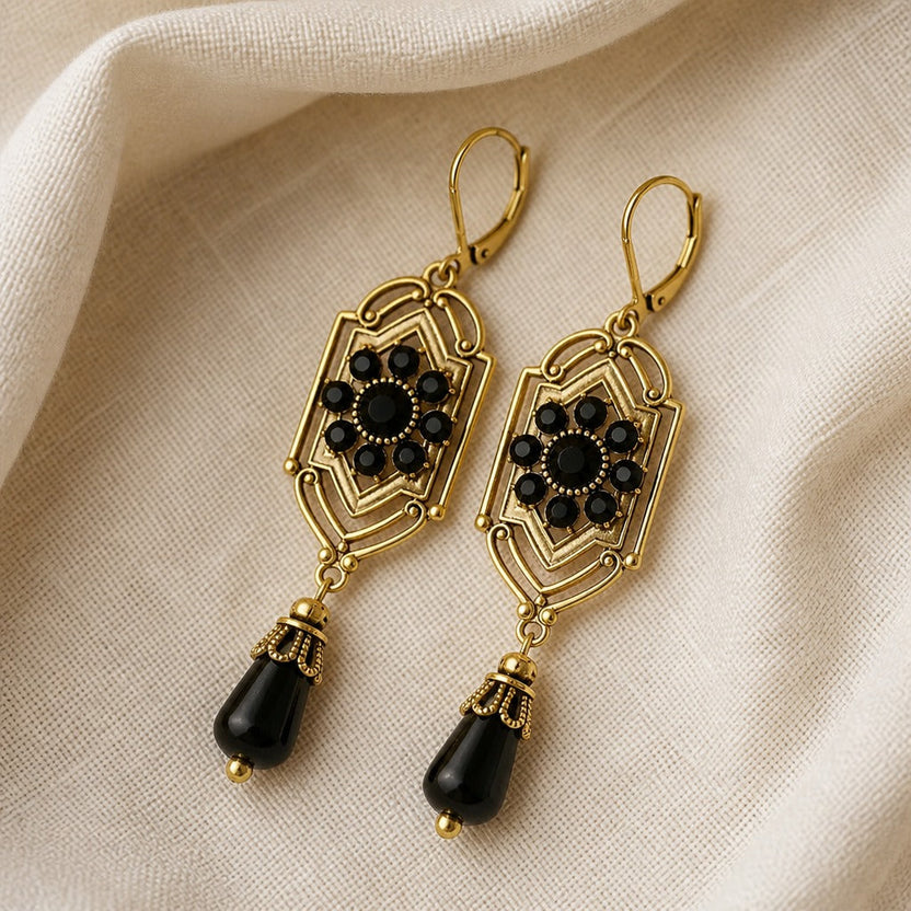 Pendientes victorianos azur colgantes
