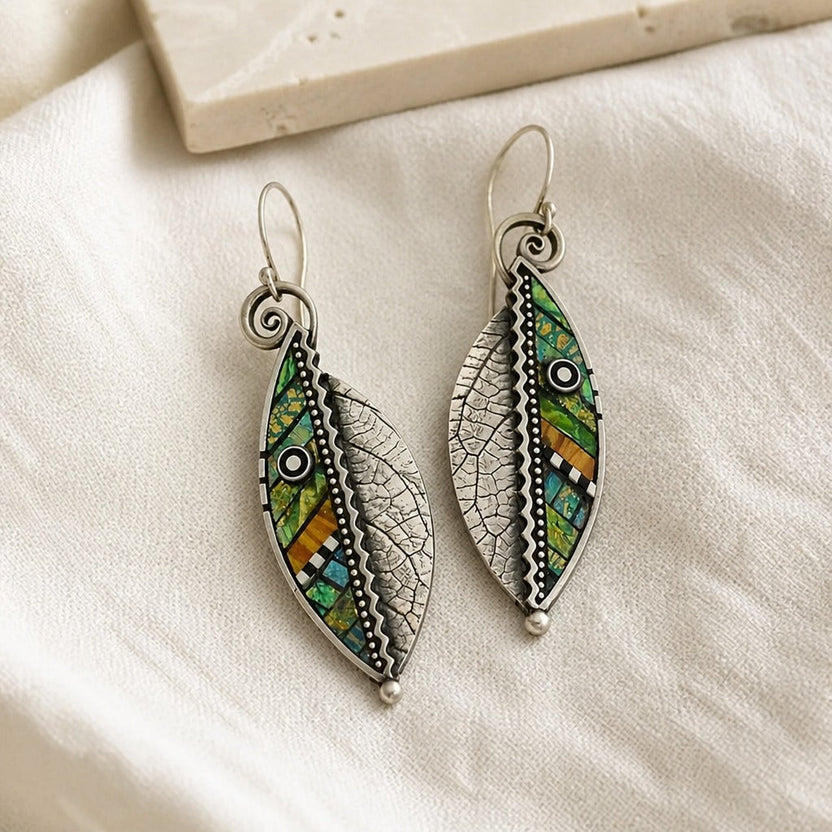 Pendientes bohemios vintage de turquesa