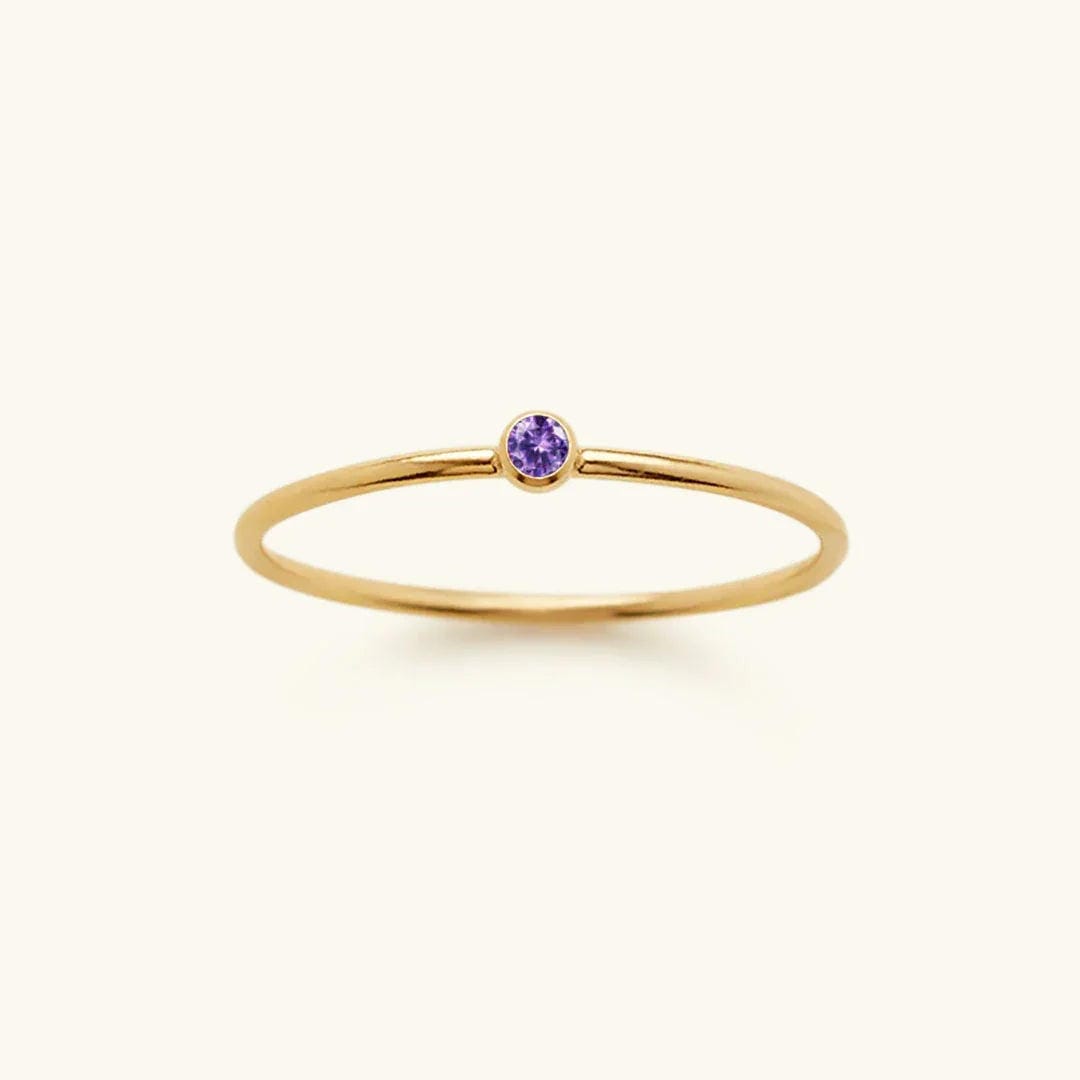 Anillo apilable con piedra preciosa – imagen 3