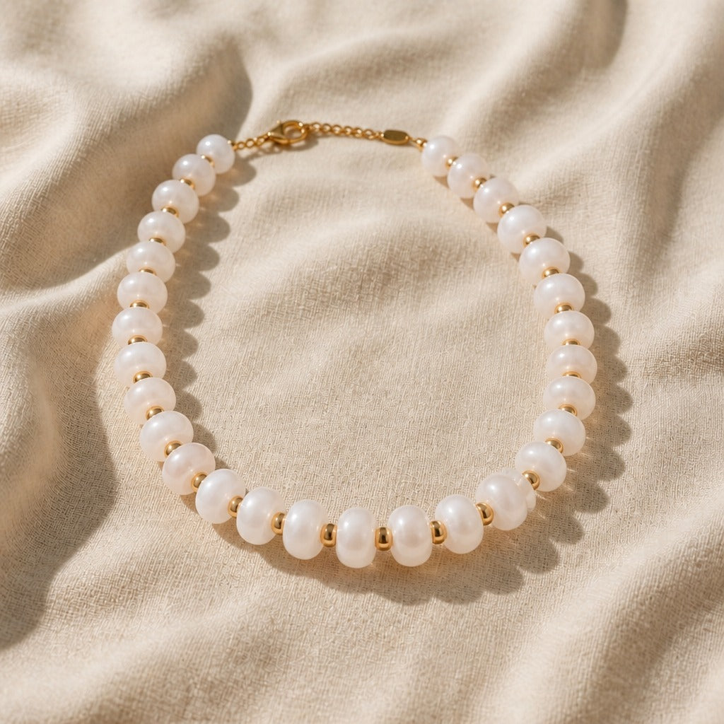 Collar bohemio de cuentas de vidrio esmerilado – imagen 3