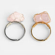 Anillos de oro con cristal en bruto envuelto en alambre