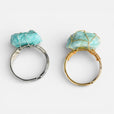 Anillos de oro con cristal en bruto envuelto en alambre – imagen 2