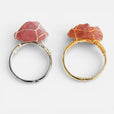 Anillos de oro con cristal en bruto envuelto en alambre – imagen 5