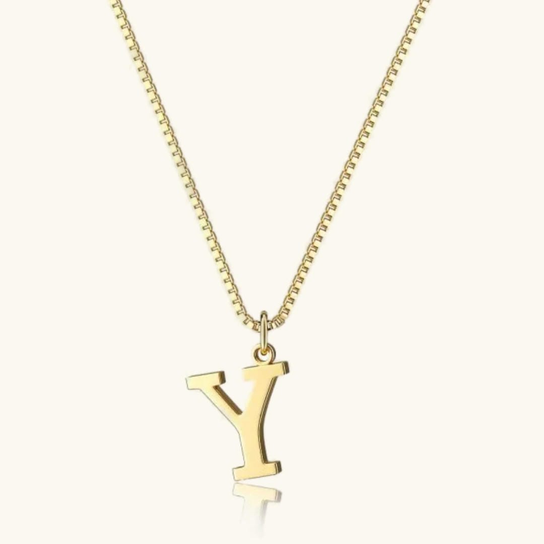Collar vintage dorado con inicial – imagen 30