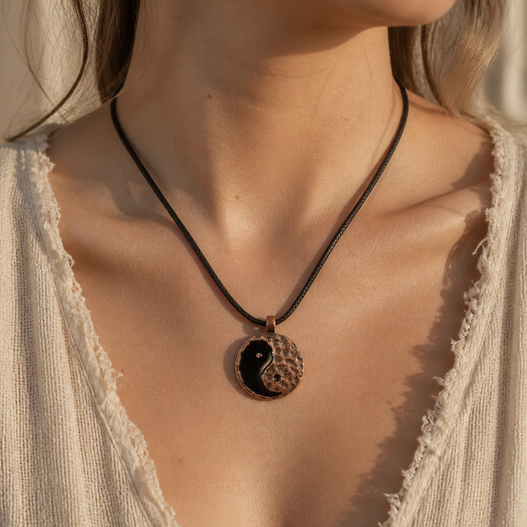 Collar con colgante de dije yin yang — Carmen, Lucía & Rocío