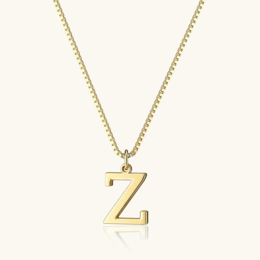 Collar vintage dorado con inicial – imagen 31