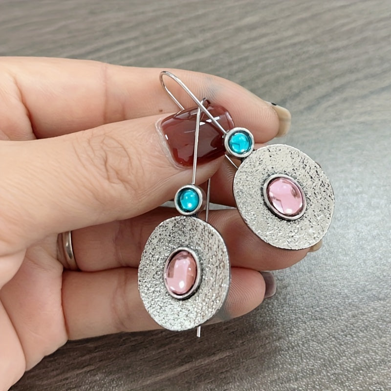 Pendientes colgantes circulares de circonita