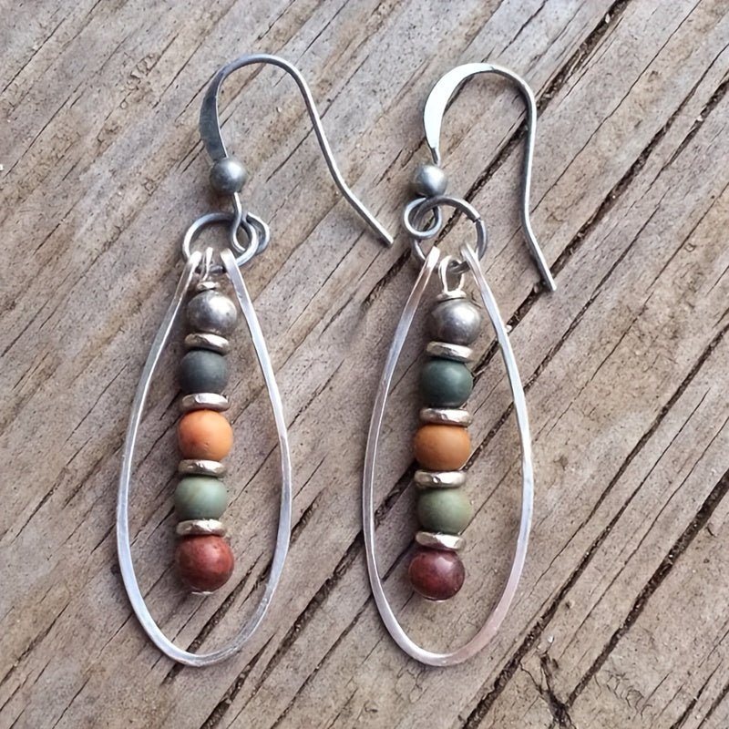 Pendientes bohemios colgantes con cuentas