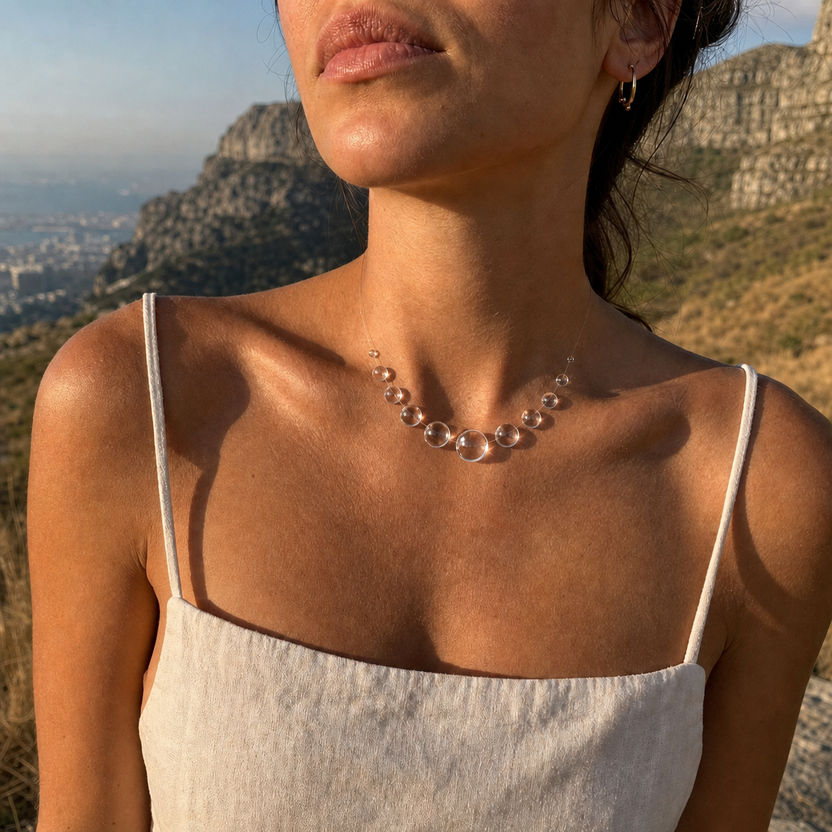 Collar Brume con gotas transparentes