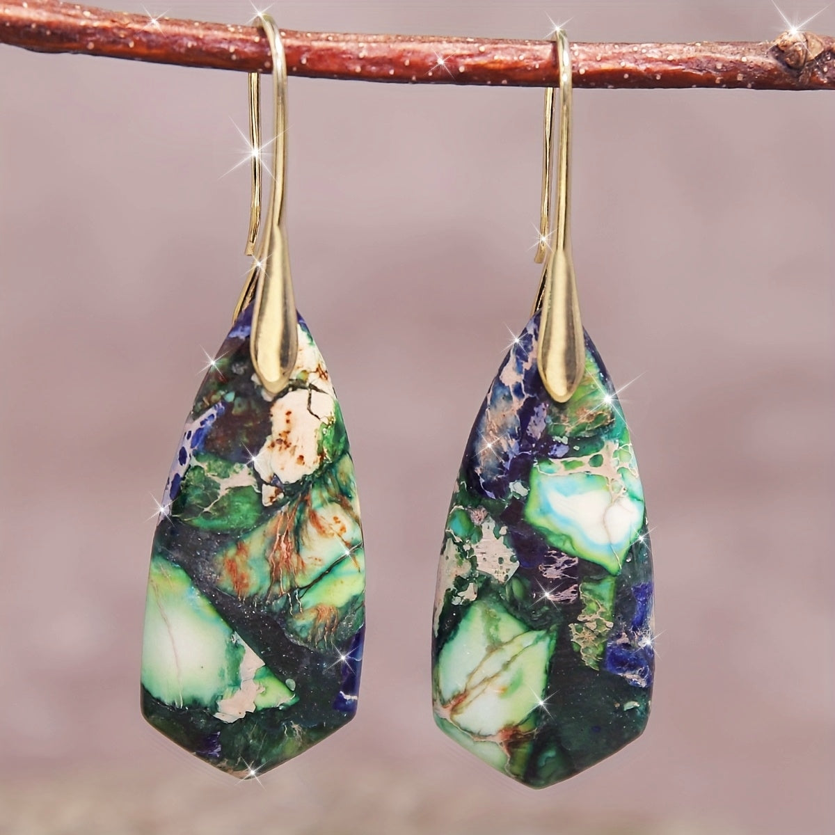 Pendientes boho dorados vintage