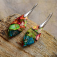 Pendientes de hoja de piedra natural bohemios – imagen 2