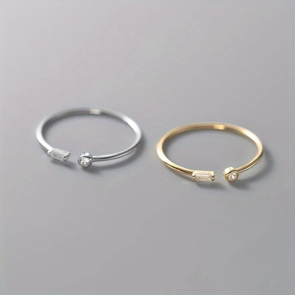 Anillo minimalista de banda con circonita – imagen 3