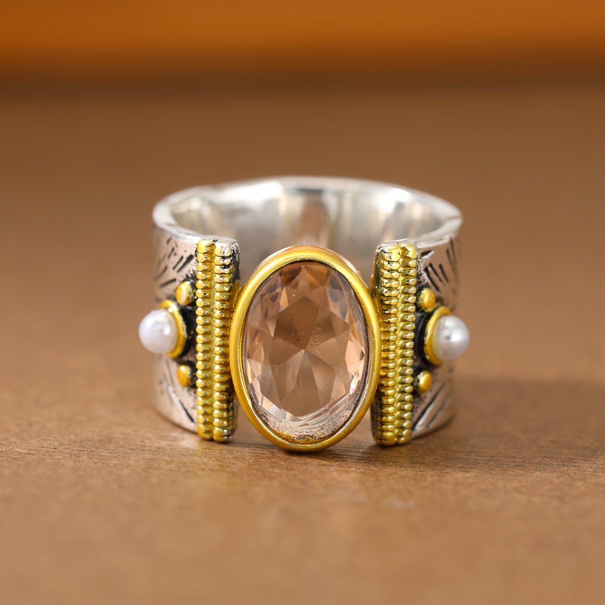 Anillo ancho atemporal de circonita – imagen 2