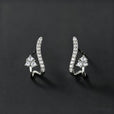 Pendientes elegantes curvados de circonita – imagen 2