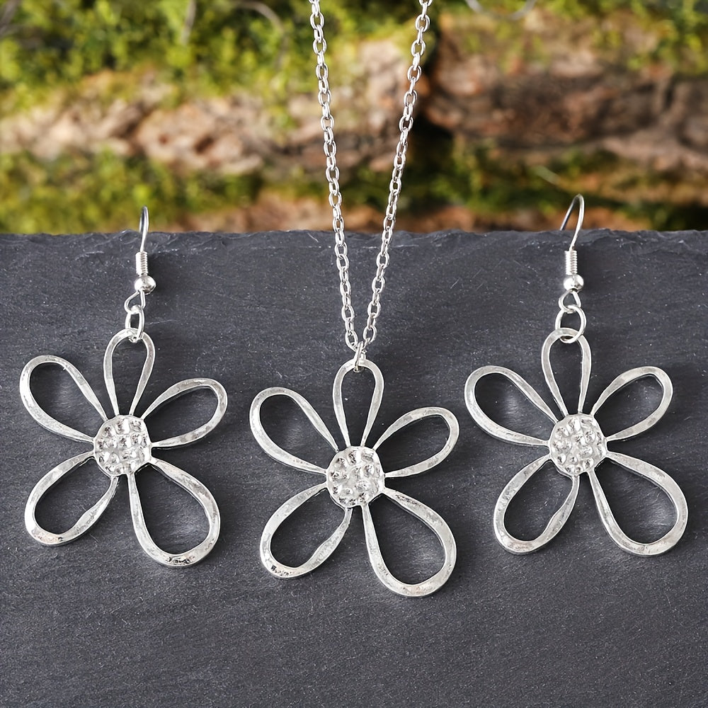 Conjunto de collar y pendientes florales bohemios – imagen 2