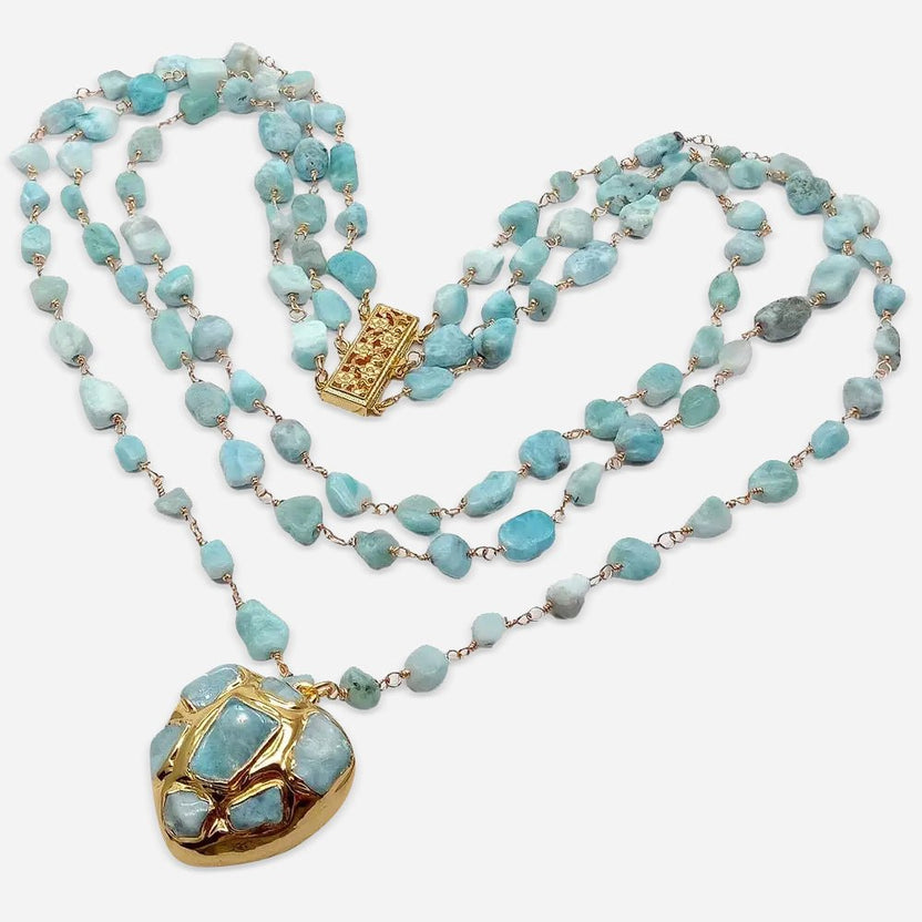 Collar colgante Azul Agua Aurora — Carmen, Lucía & Rocío