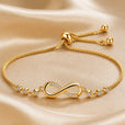 Pulsera deslizante de infinito en oro blanco – imagen 2