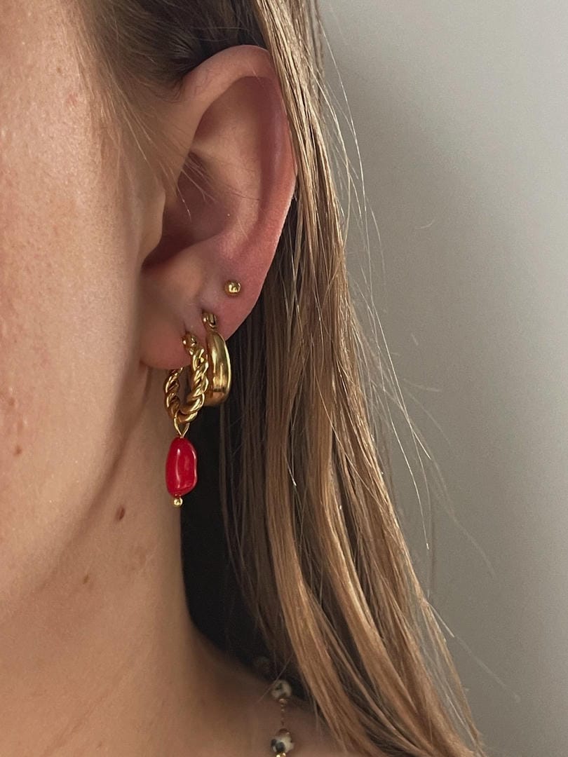 Pendientes Louane trenzados con piedra en forma de gota – imagen 11