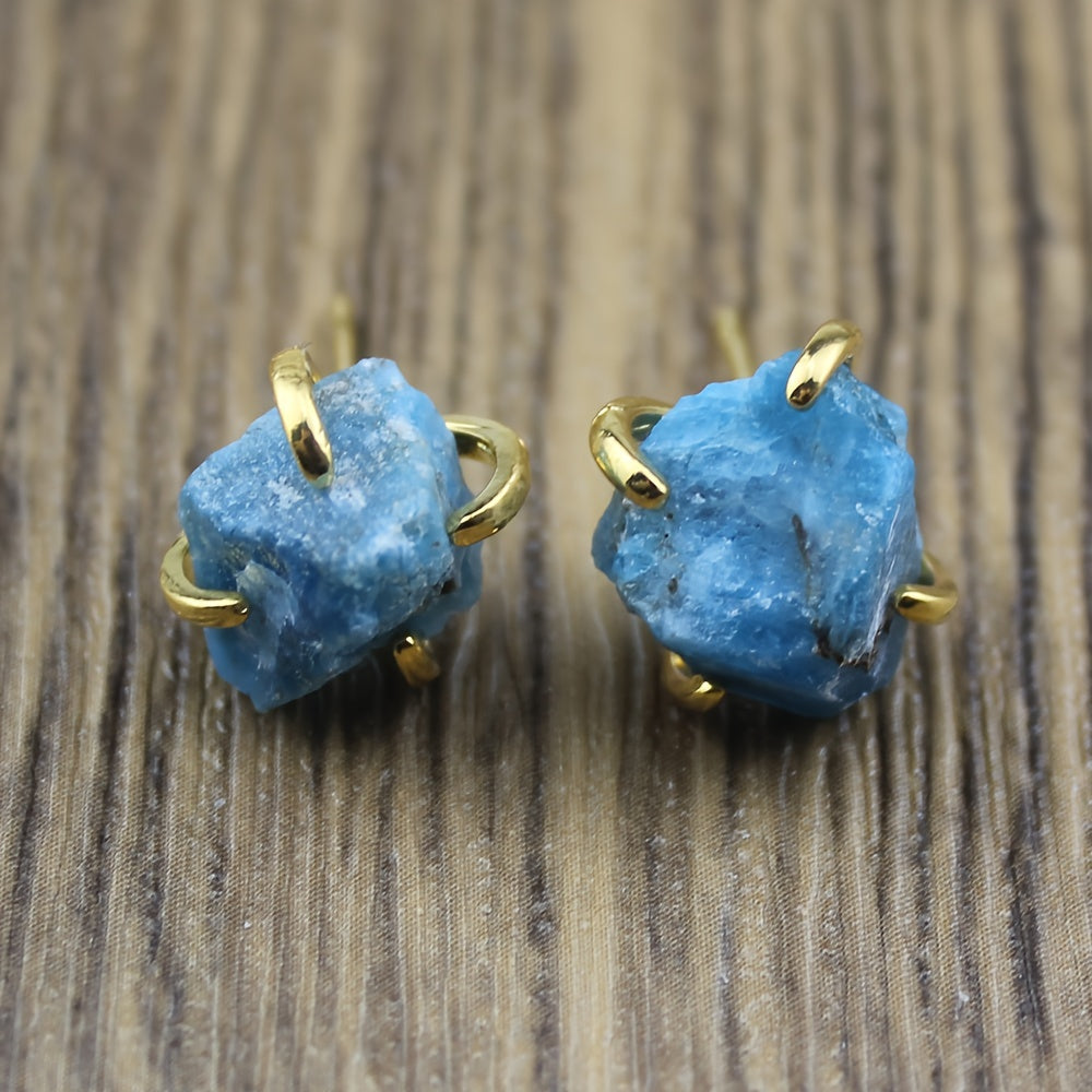 Pendientes irregulares de mineral con garra de cuatro puntas – imagen 2