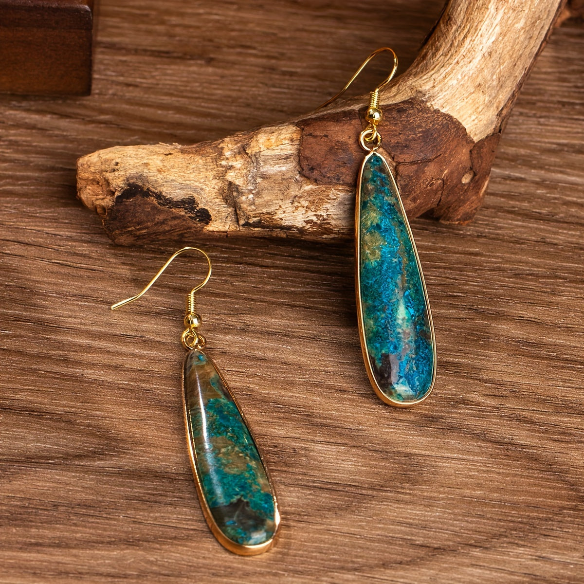 Pendientes únicos de turquesa en forma de gota de agua – imagen 2